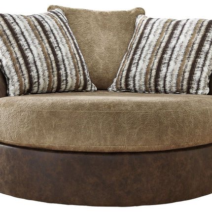 Alesbury - Oversized Swivel Accent Chair - Chocolate