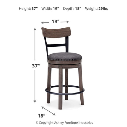 Caitbrook - UPH Swivel Barstool  - Gray