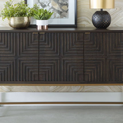 Elinmore - Accent Cabinet - Brown / Gold Finish