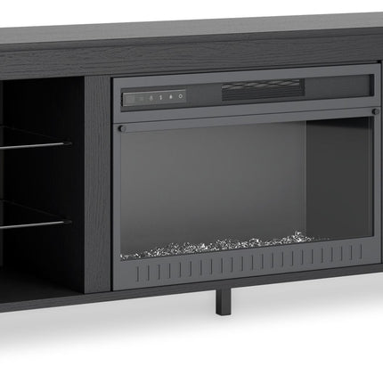Cayberry - TV Stand With Fireplace - Black
