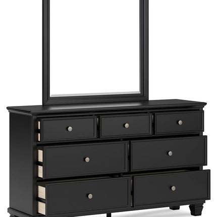 Lanolee - Dresser And Mirror - Black
