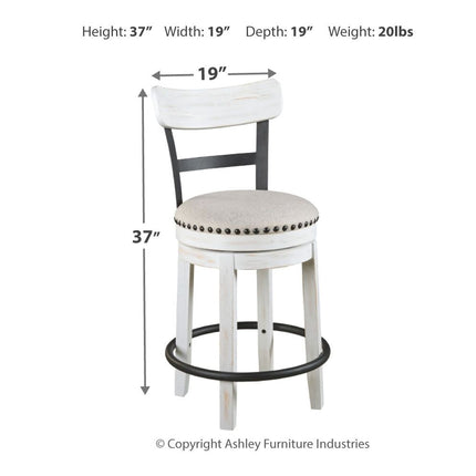 Valebeck - Full Back Swivel Stool