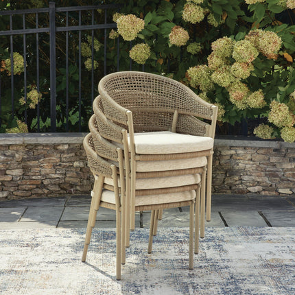 Orchard Beach - Arm Chair With Cushion (Set of 4) - Beige
