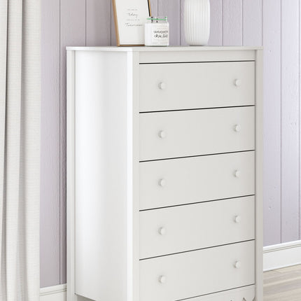 Hallityn - Five Drawer Chest - White