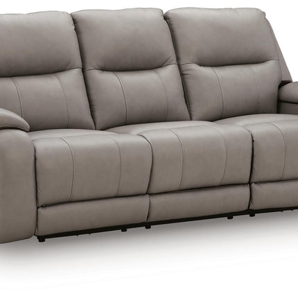 Real Moments - Power Reclining Sofa With Audio Seating - Ash