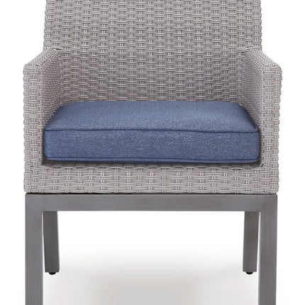 Half Moon Beach - Arm Chair With Cushion (Set of 2) - Blue / Gray