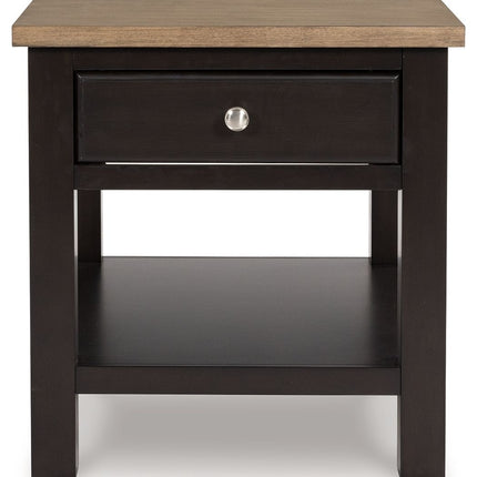 Drazmine - Rectangular End Table - Brown