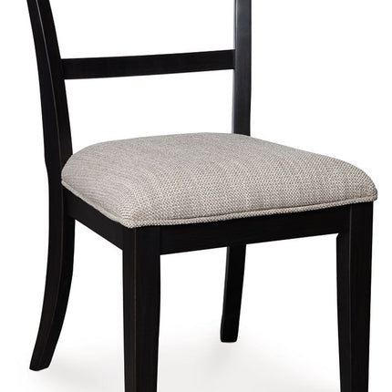 Greddinton - Round Dining Table Set - Black Chairs