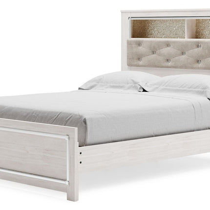 Altyra - Queen Panel Bookcase Bed With Roll Slats - White
