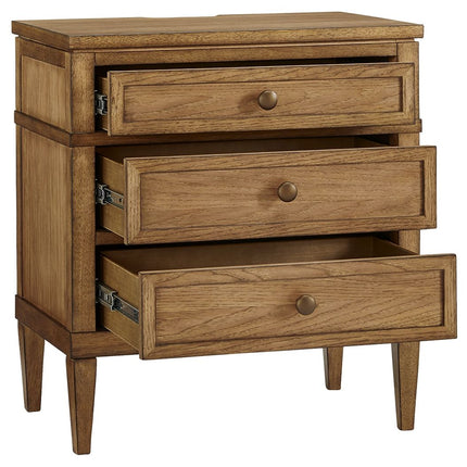 Sharlance - Three Drawer Night Stand - Brown
