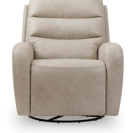 Motion-Max - Swivel Glider Power Recliner - Stonewash