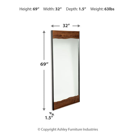 Panchali - Floor Mirror - Brown / Black
