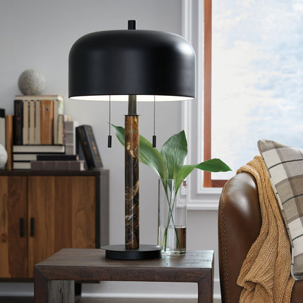 Alanbert - Metal Table Lamp - Brown / Black