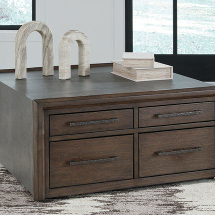 Kallenny - Square Cocktail Table - Brown / Gray