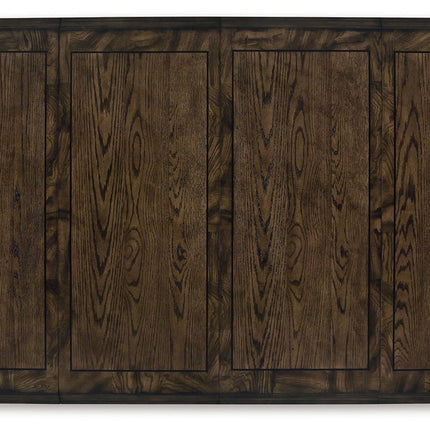 Maylee - 11 Pc. - Dining Extension Table, 4 Side Chairs, 2 Arm Chairs, Storage Bench, Buffet And Hutch - Dark Brown