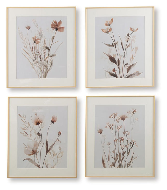 Chettings - Wall Art Set (Set of 4) - Beige / Gray / Blush