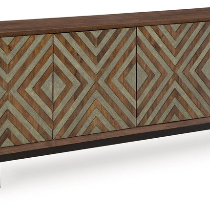 Dreggan - Accent Cabinet - Brown / Gold Finish