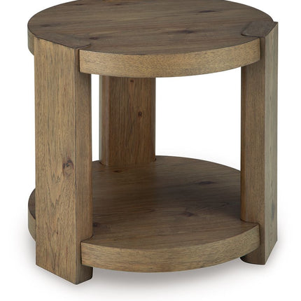 Flangren - Round End Table - Light Brown