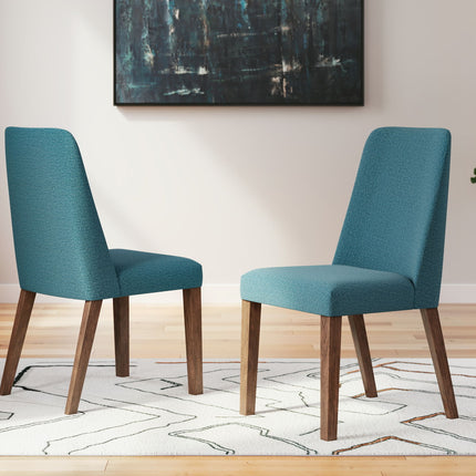 Lyncott - Dining Uph Side Chair (Set of 2) - Blue / Brown