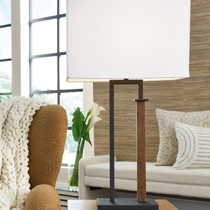 Voslen - Metal Table Lamp (Set of 2) - Black / Brown