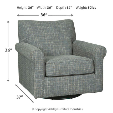Renley - Swivel Glider Accent Chair - Ash