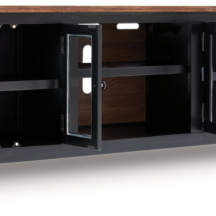 Wildenauer - XL TV Stand With Fireplace Option - Brown / Black