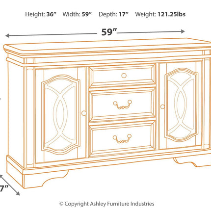 Realyn - Dining Room Server - Chipped White
