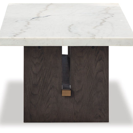 Burkhaus - Rectangular Cocktail Table - White / Dark Brown