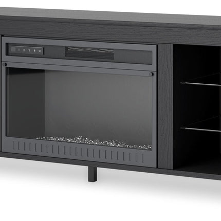 Cayberry - TV Stand With Fireplace - Black