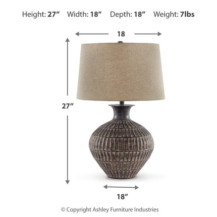Magan - Metal Table Lamp  - Antique Bronze Finish