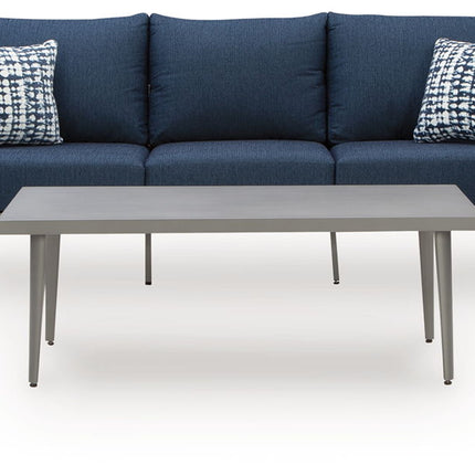 Gali - Sofa / Chairs / Table Set (Set of 4) - Gray / Blue
