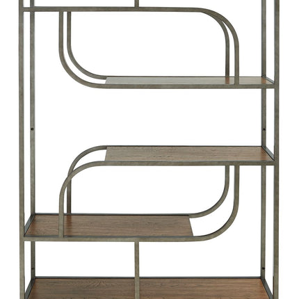 Jaddon - Bookcase - Brown / Antique Silver