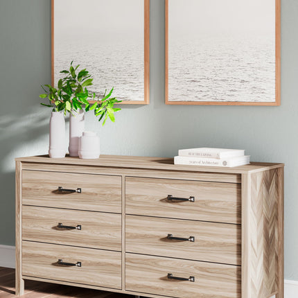 Battelle - Six Drawer Dresser - Tan