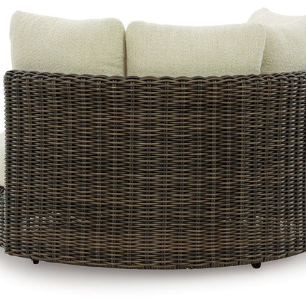 Kimora - Swivel Lounge Chair With Cushion - Beige / Dark Brown