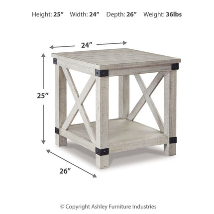 Carynhurst - Rectangular End Table - Whitewash