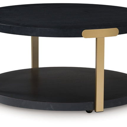Shylore - Occasional Table Set (Set of 3) - Black / Brass Finish