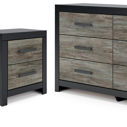 Broachmyn - 3 Pc. - Dresser And 2 Nightstands - Black / Gray
