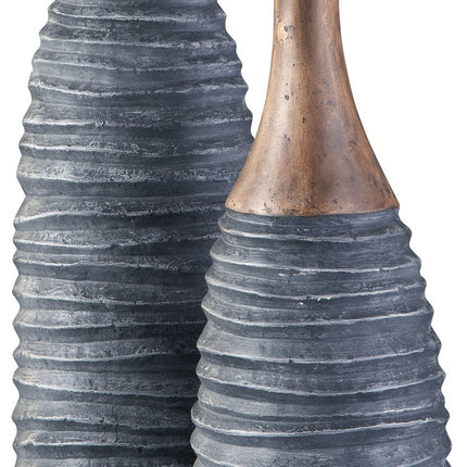 Blayze - Vase Set (Set of 2) - Antique Gray / Brown