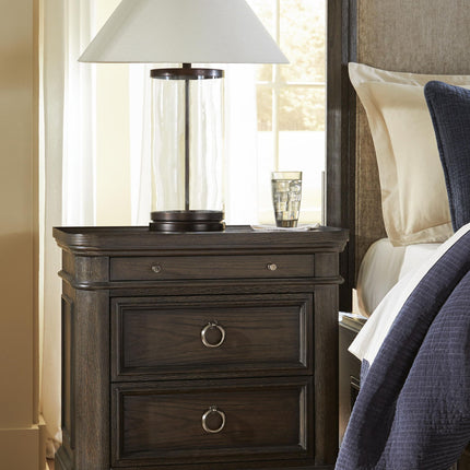 Wickenger - Two Drawer Night Stand - Dark Brown