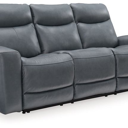 Mindanao - 2 Pc. - Power Reclining Sofa, Power Reclining Loveseat with Console - Steel