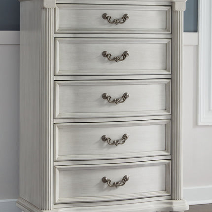 Montelaine - Five Drawer Chest - Antique White
