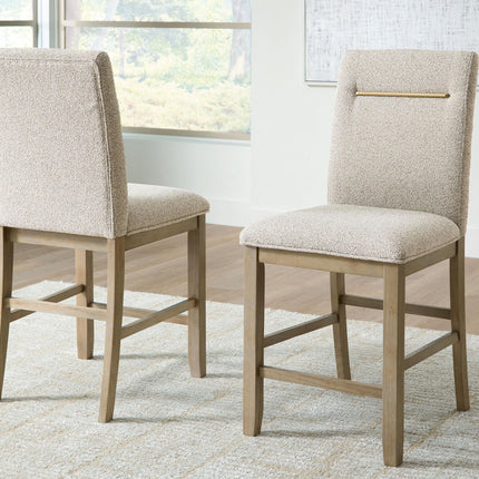 Lasinger - Upholstered Barstool (Set of 2) - Light Brown