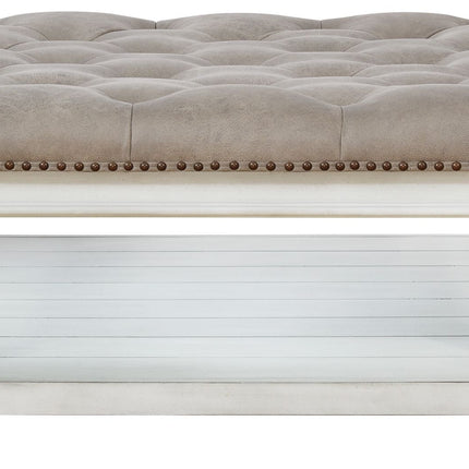 Kanwyn - Uph Ottoman Cocktail Table - Whitewash