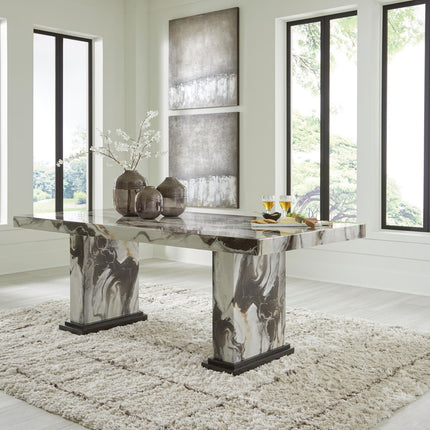 Jeshina - Dining Table - Dark Brown / Beige