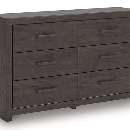 Prendonea - Six Drawer Dresser - Charcoal