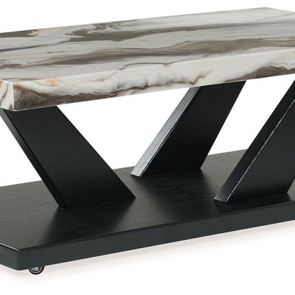 Cendill - Occasional Table Set (Set of 3) - Dark Brown / White / Black
