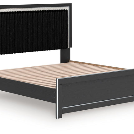 Zuraleus - Upholstered Panel Platform Bed With Roll Slats