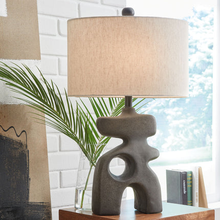 Danacy - Paper Table Lamp - Distressed Black