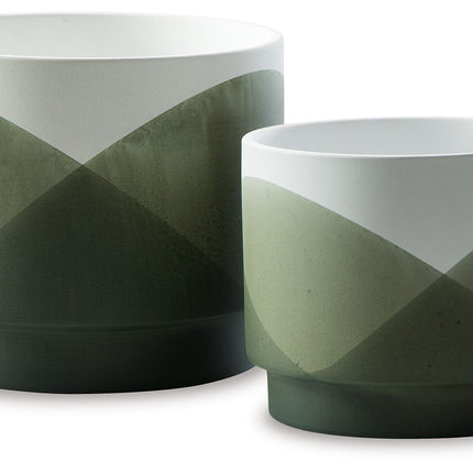 Ardenridge - Planter Set (Set of 2) - Green / White