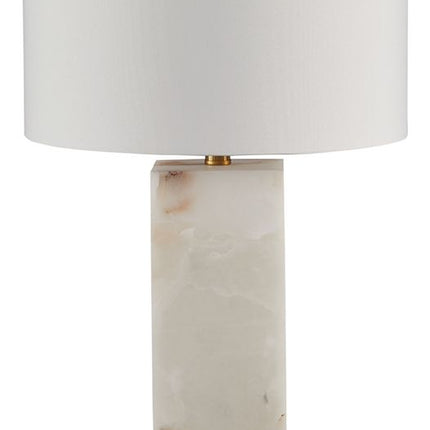Linderfield - Alabaster Table Lamp - White / Gold Finish